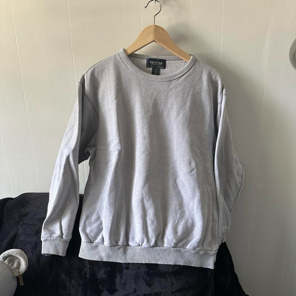 Grey crewneck pullover sweatshirt